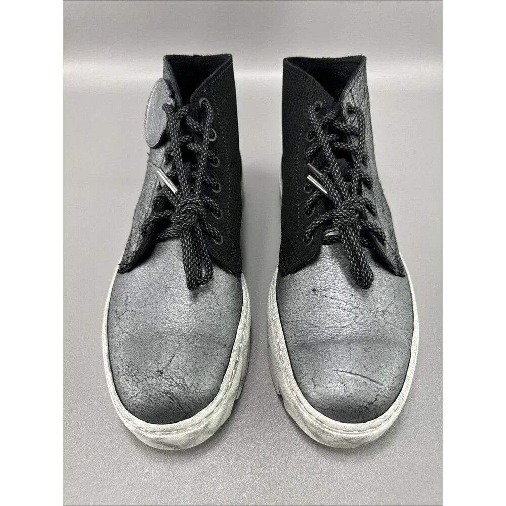 Wolverine 1000 Mile Shoes Sz‎ 7D Mid Gunmetal Gris/Metalique Gothic Emo Distress
